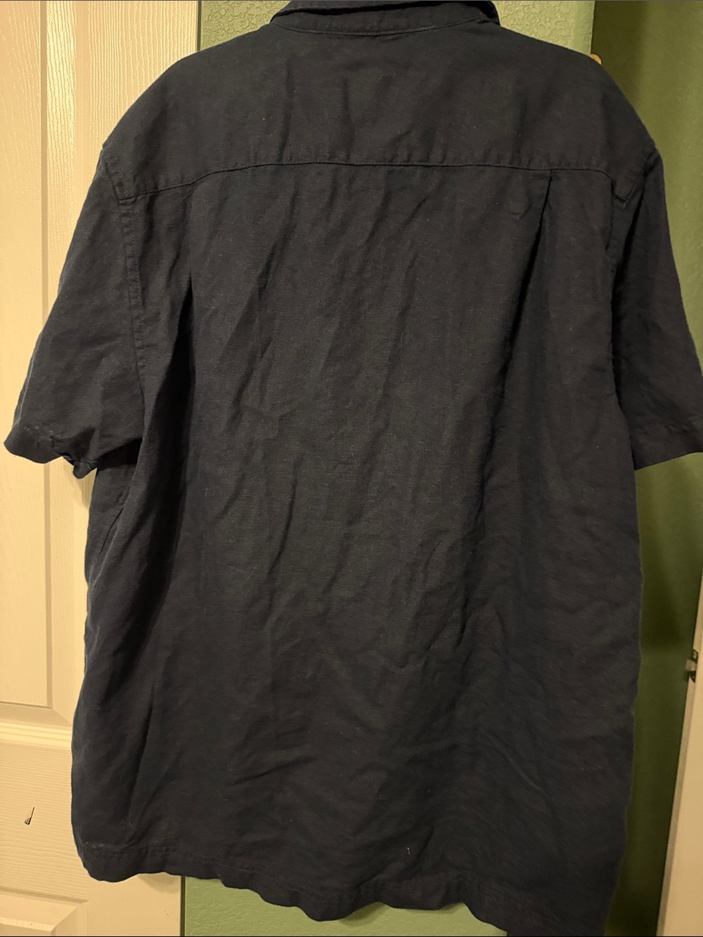 Scotch & Soda Navy Short-Sleeve Button-Up Shirt with Pintuck Detail - Picture 4 of 4